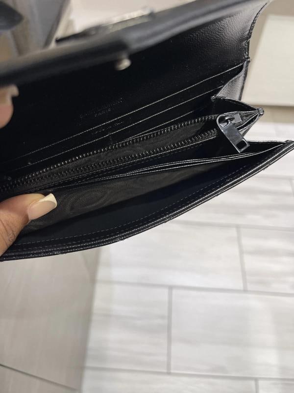YSL Saint Laurent Monogram Large Flap Wallet in Grained Leather - 11