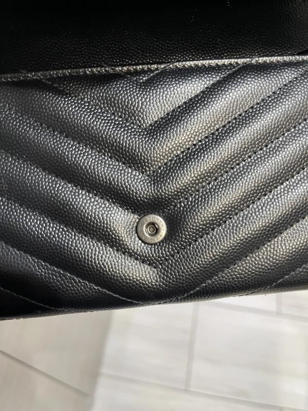 YSL Saint Laurent Monogram Large Flap Wallet in Grained Leather - 13