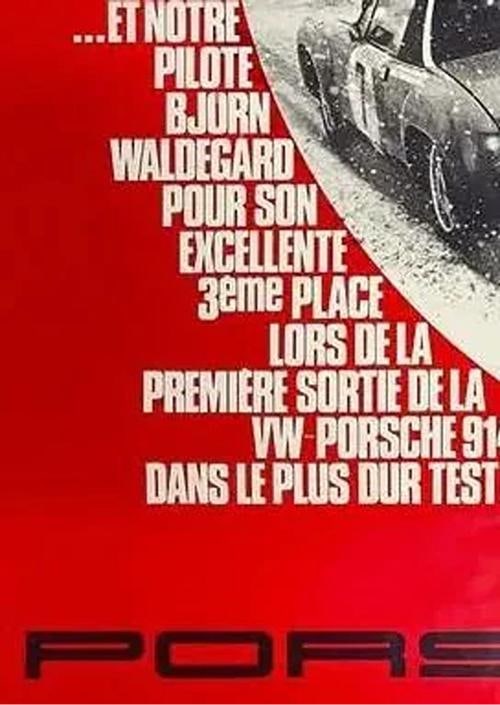 Vintage 1971 Porsche 914/6 Monte Carlo Rally Poster - 3
