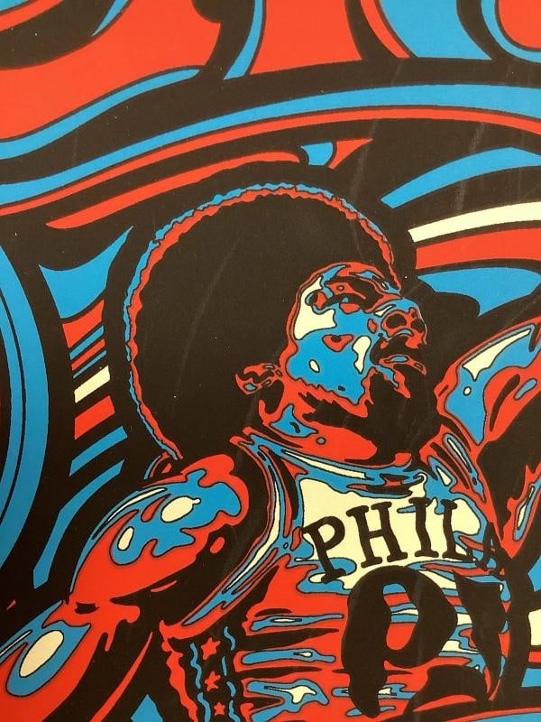 Julius Erving Signed Pearl Jam Poster Ames Philadelphia 9/9/24 Autograph BAS - 11