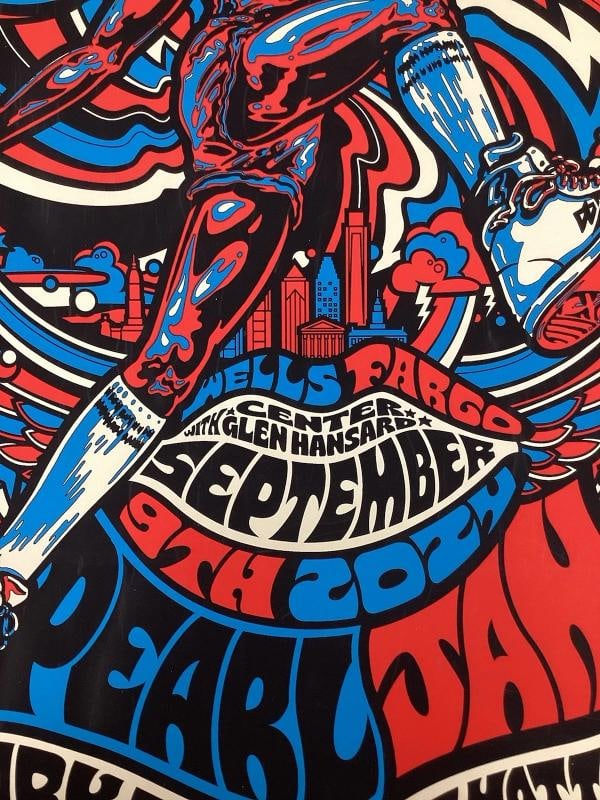 Julius Erving Signed Pearl Jam Poster Ames Philadelphia 9/9/24 Autograph BAS - 3