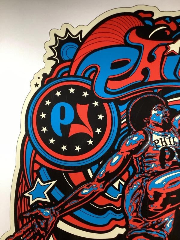 Julius Erving Signed Pearl Jam Poster Ames Philadelphia 9/9/24 Autograph BAS - 5