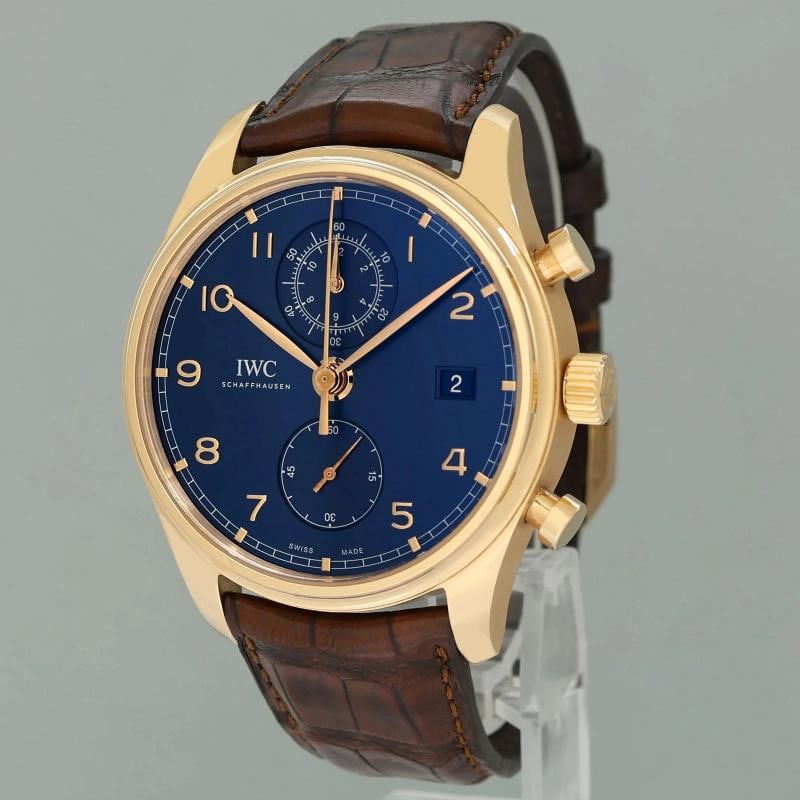 2023 PAPERS MINT IWC Schaffhausen Portugieser Chronograph Bucherer 42mm BLUE - 12
