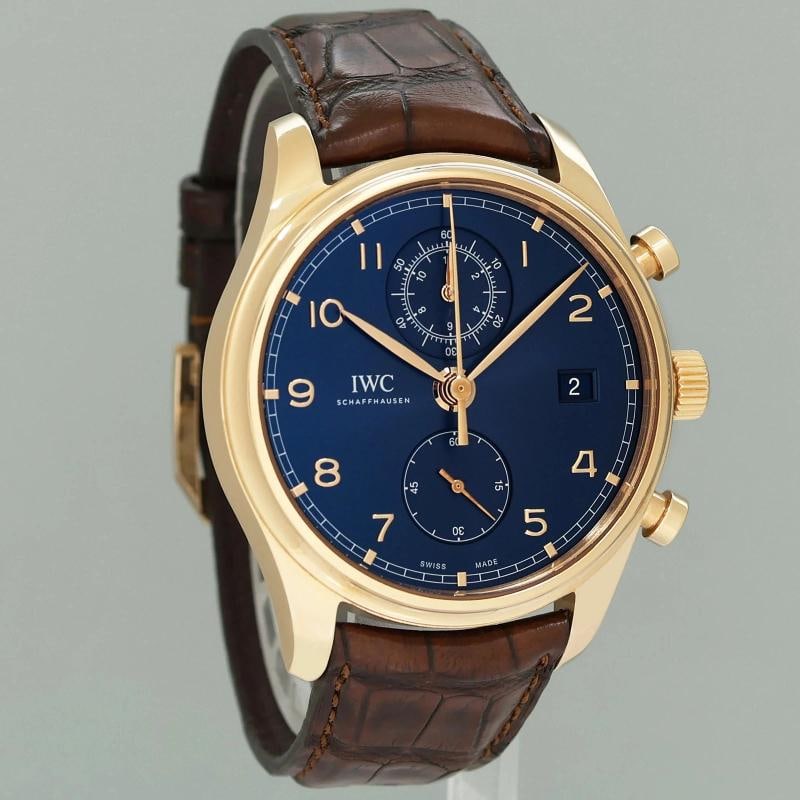 2023 PAPERS MINT IWC Schaffhausen Portugieser Chronograph Bucherer 42mm BLUE - 6