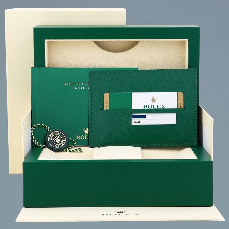 PAPERS DIAMOND SAPPHIRE Rolex Oyster Perpetual 26mm Diamond Dial 176200 Watch - 7