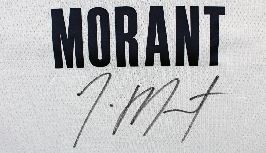 Ja Morant Signed White Nike Swingman Jersey (Beckett) - 3