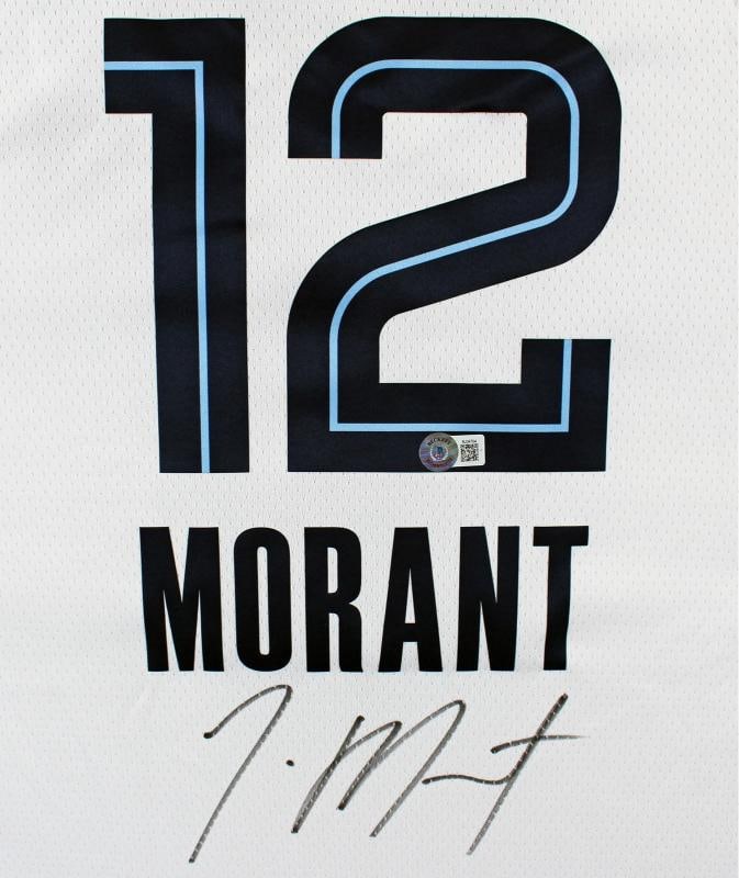 Ja Morant Signed White Nike Swingman Jersey (Beckett) - 4