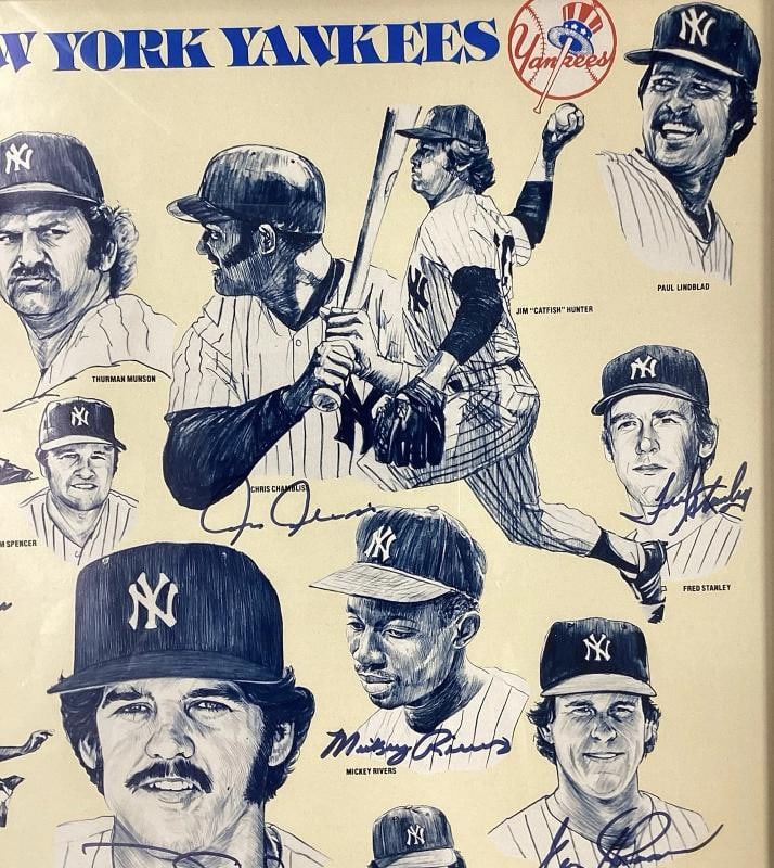 1978 WSC Yankees Team Signed Framed Burger King Poster w/27 Signatures Including Reggie Jackson &... - 3