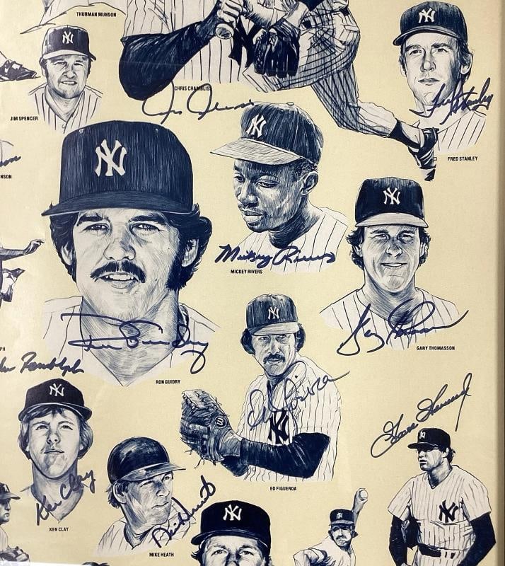 1978 WSC Yankees Team Signed Framed Burger King Poster w/27 Signatures Including Reggie Jackson &... - 4