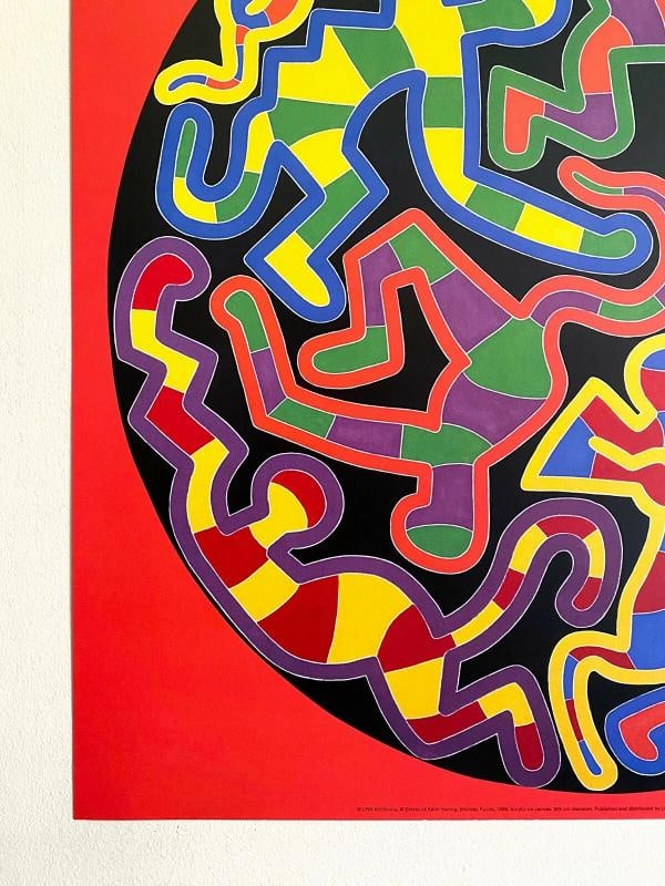KEITH HARING ESTATE RARE 1999 LITHOGRAPH PRINT POP ART POSTER MONKEY PUZZLE 1988 - 7