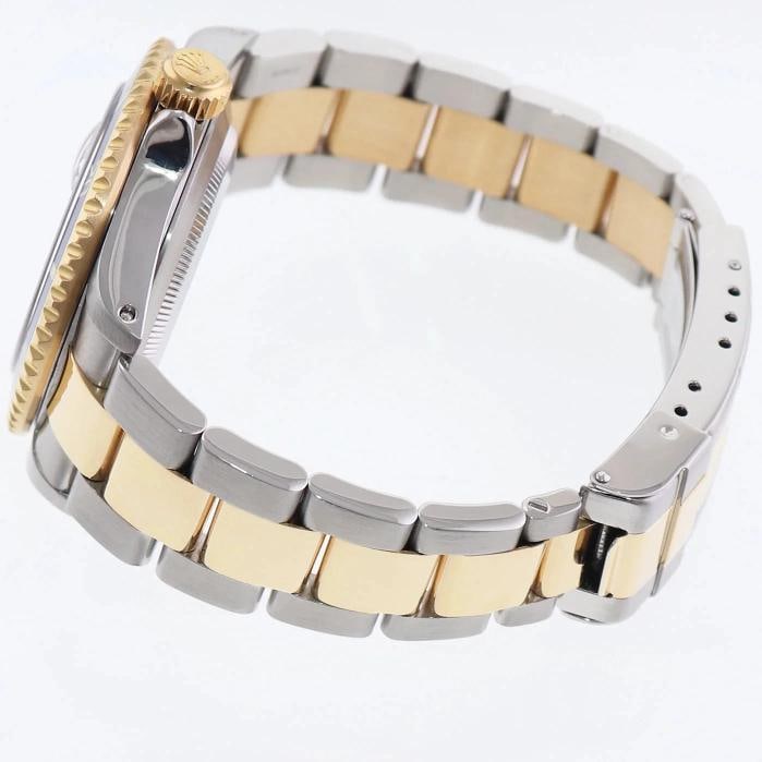 MINT 2000 Rolex Gold Buckle Rolex Submariner 16613 Two Tone Silver Serti Diamond - 4