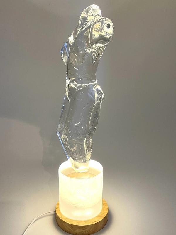 VINTAGE HUGE MURANO NUDE BODY/TORSO ITALIAN GLASS SCULPTURE SIGNED W/ LIGHT - 3