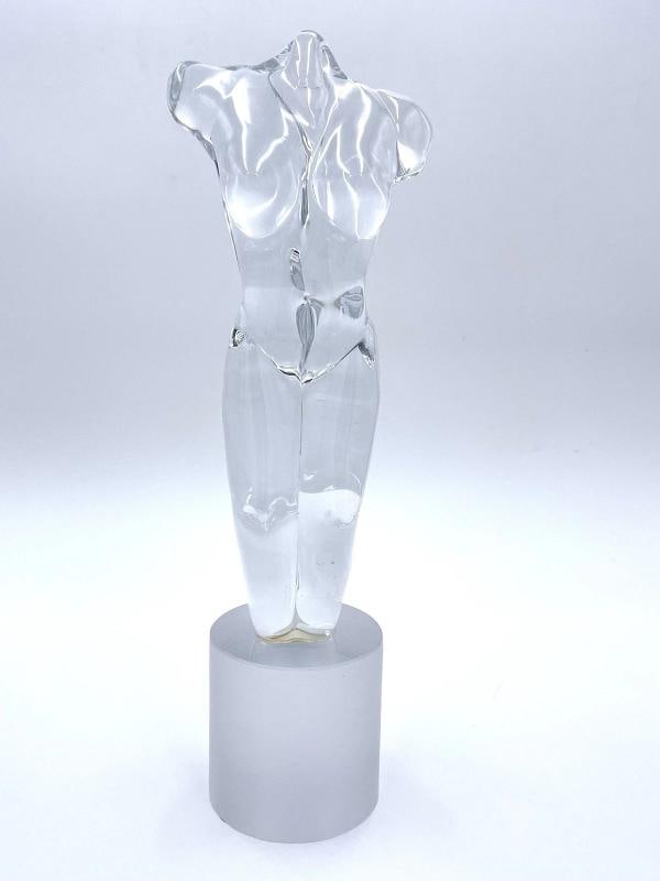 VINTAGE HUGE MURANO NUDE BODY/TORSO ITALIAN GLASS SCULPTURE SIGNED W/ LIGHT - 5