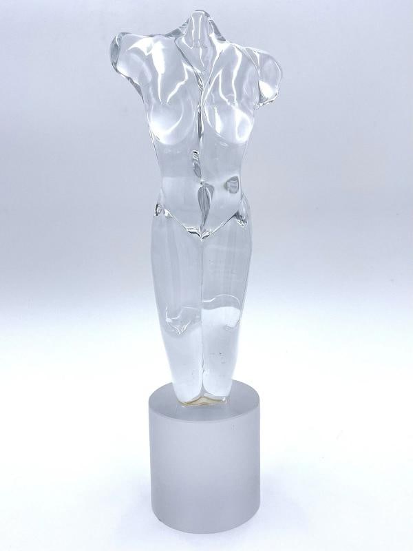 VINTAGE HUGE MURANO NUDE BODY/TORSO ITALIAN GLASS SCULPTURE SIGNED W/ LIGHT - 9