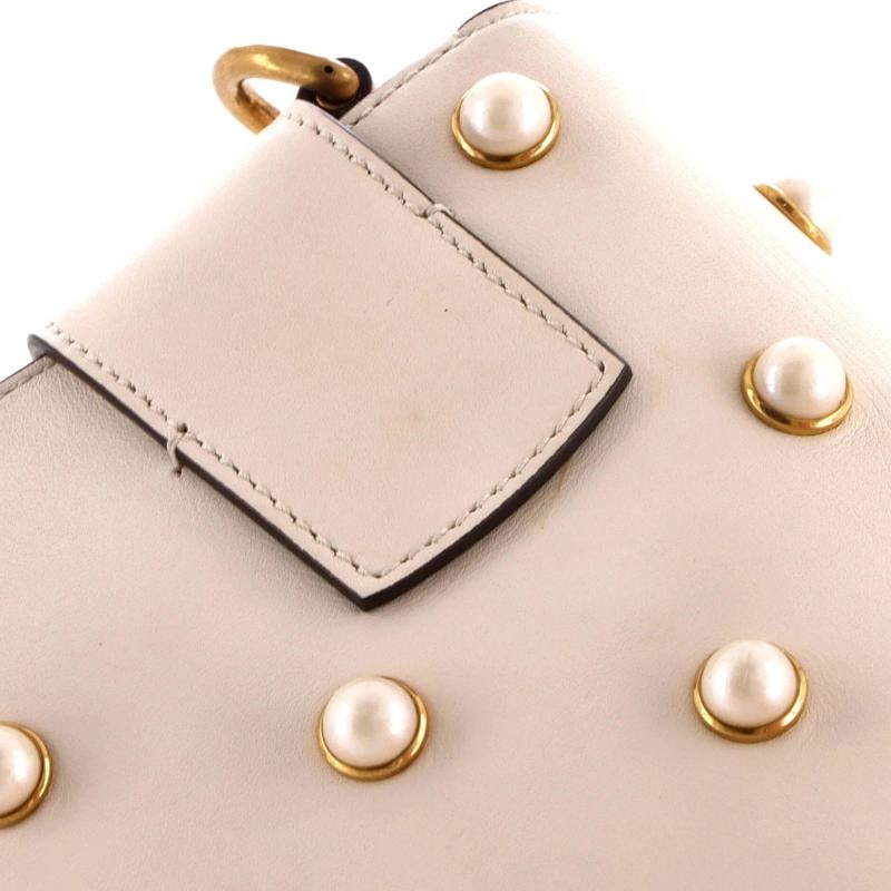 Gucci Broadway Pearly Bee Shoulder Bag Embellished Leather Mini - 7