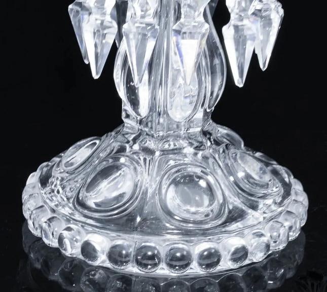 Baccarat Crystal Large Mƒ©daillon Candle Holders With Hurricanes Set Of Two - 11