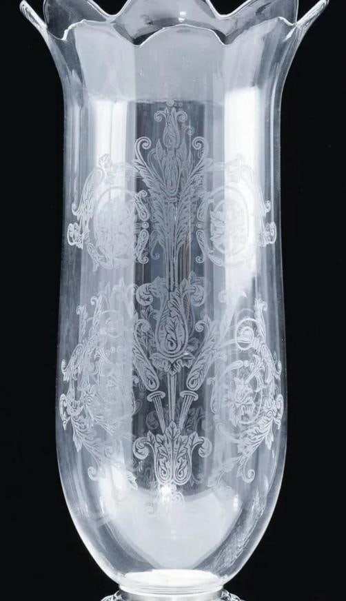 Baccarat Crystal Large Mƒ©daillon Candle Holders With Hurricanes Set Of Two - 6