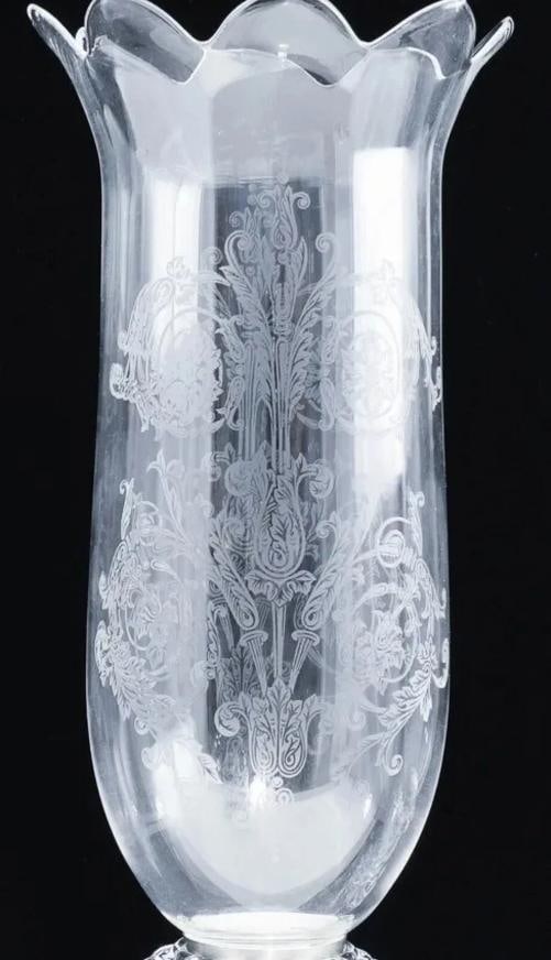 Baccarat Crystal Large Mƒ©daillon Candle Holders With Hurricanes Set Of Two - 8