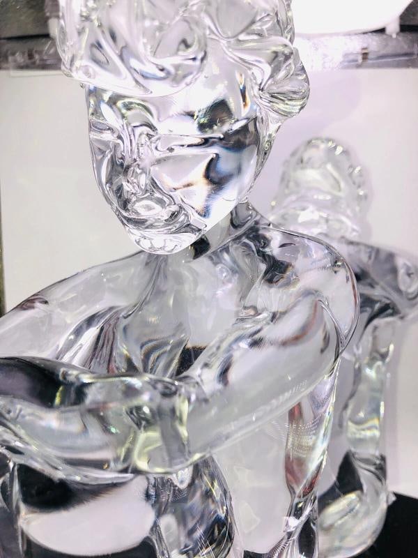 MURANO ITALIAN ART GLASS BY LOREDANO ROSIN SIGNED BOY/ GIRL SCULPTURE - 10