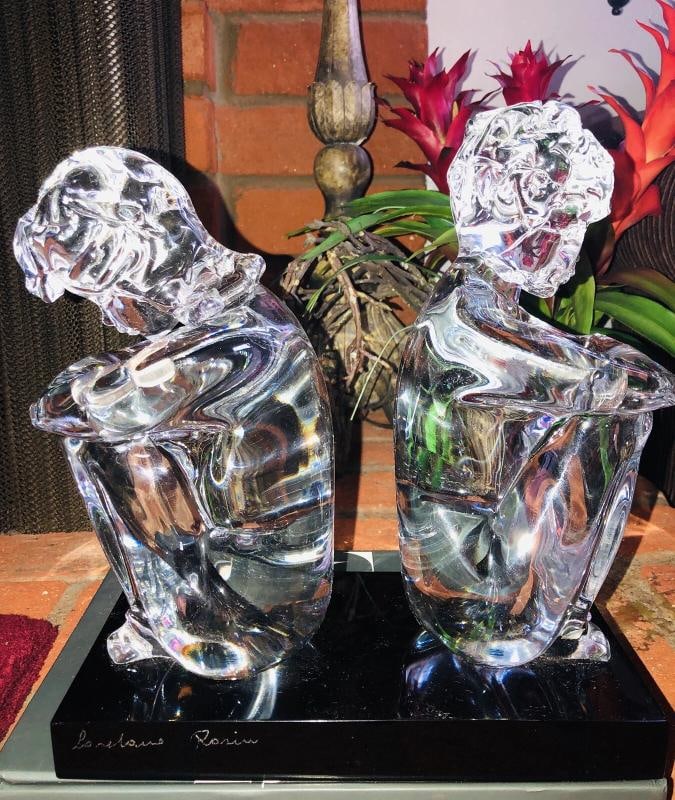 MURANO ITALIAN ART GLASS BY LOREDANO ROSIN SIGNED BOY/ GIRL SCULPTURE - 12