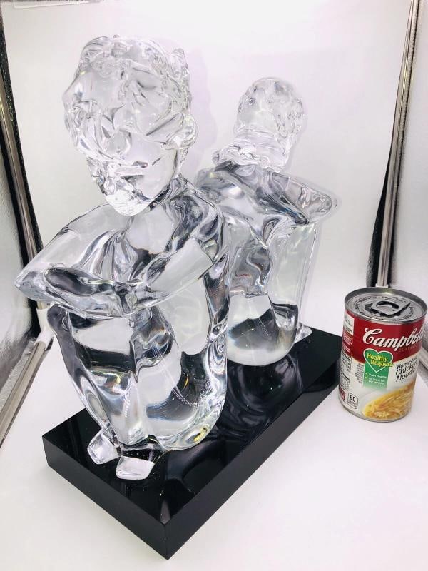 MURANO ITALIAN ART GLASS BY LOREDANO ROSIN SIGNED BOY/ GIRL SCULPTURE - 2