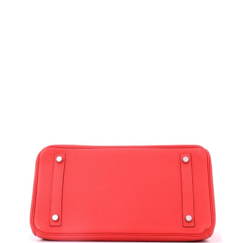 Hermes Birkin Handbag Red Togo with Palladium Hardware 30 - 4