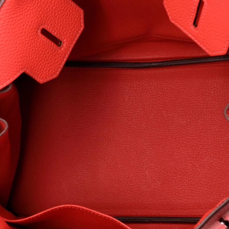 Hermes Birkin Handbag Red Togo with Palladium Hardware 30 - 5