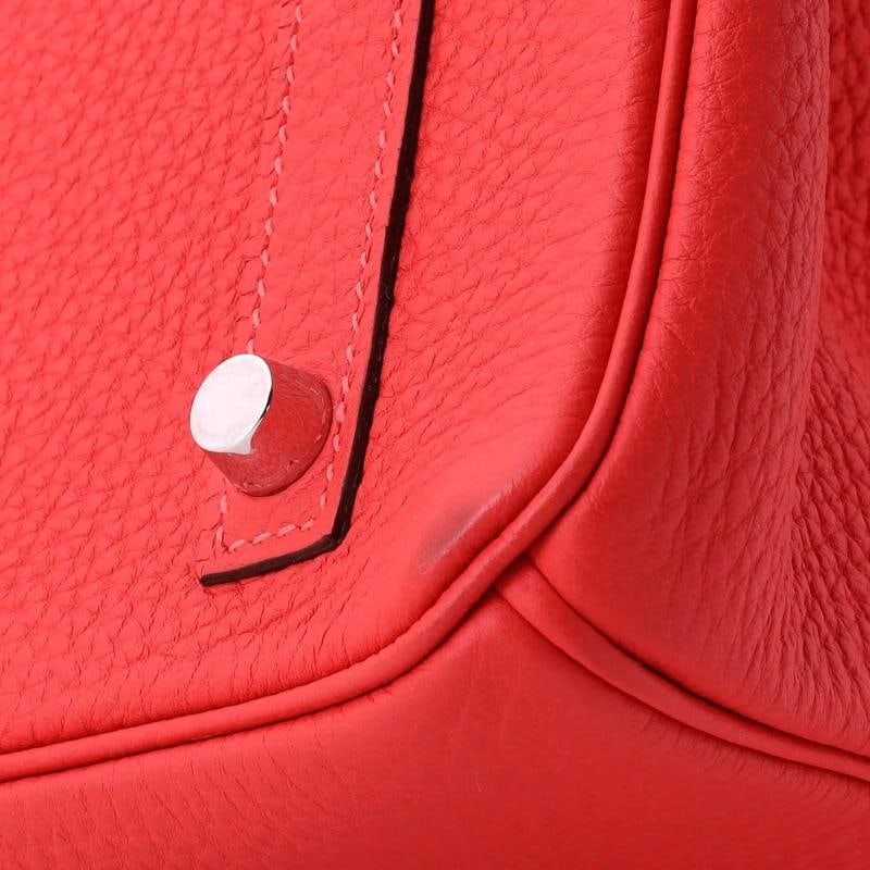 Hermes Birkin Handbag Red Togo with Palladium Hardware 30 - 7