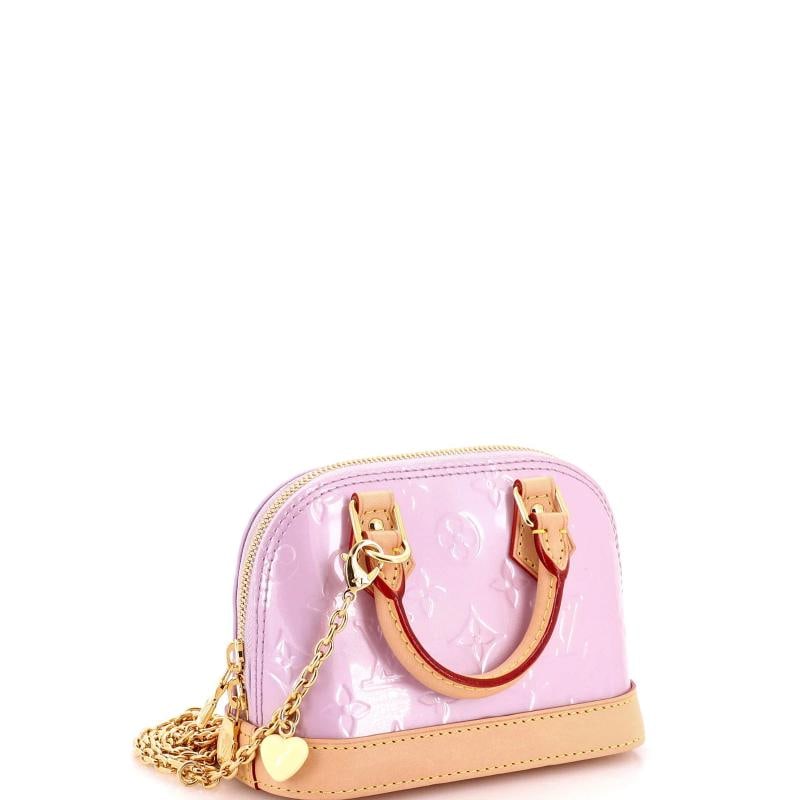 Louis Vuitton Alma Charm Chain Handbag Monogram Vernis Nano - 2