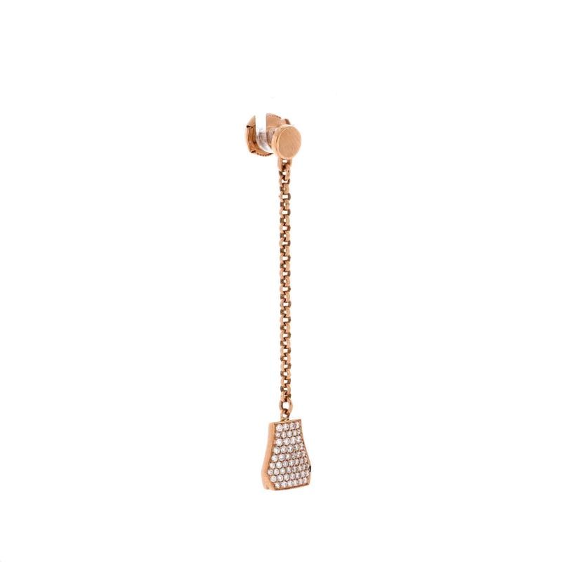 Hermes Kelly Clochette Drop Earrings 18K Rose Gold and Diamonds - 3