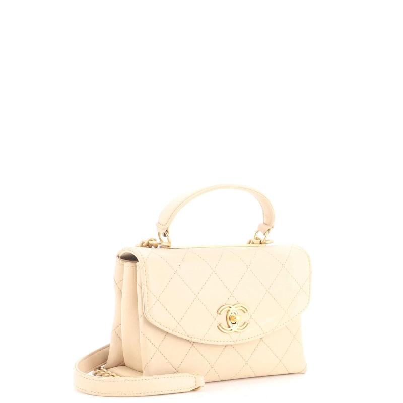 Chanel Trendy Spirit Top Handle Bag Quilted Lambskin Small - 3