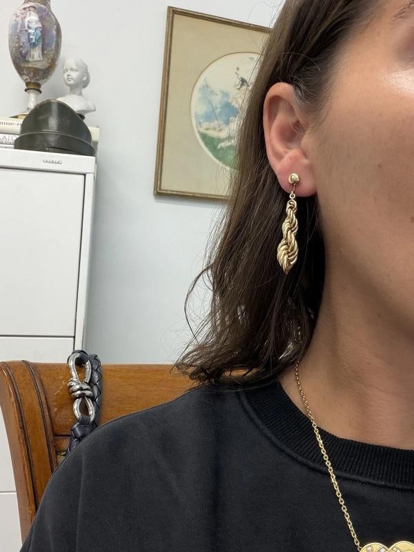 CARTIER RETRO 1950s 14k Yellow Gold Woven Screw Back Earrings - 2