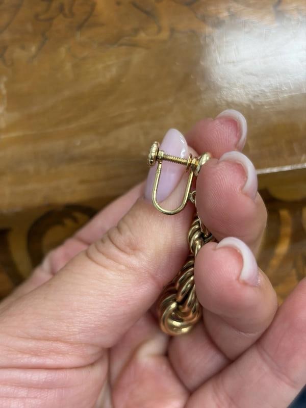 CARTIER RETRO 1950s 14k Yellow Gold Woven Screw Back Earrings - 4