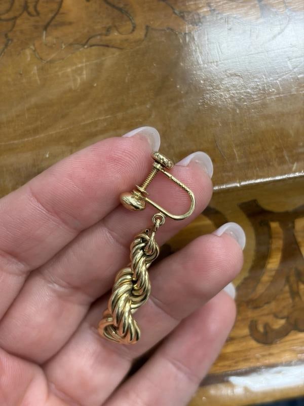CARTIER RETRO 1950s 14k Yellow Gold Woven Screw Back Earrings - 5