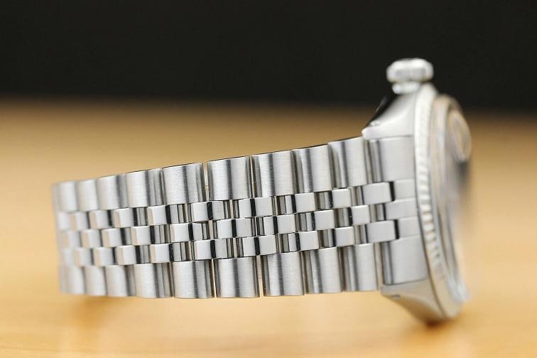 MENS ROLEX DATEJUST BLUE VIGNETTE DIAMOND 18K WHITE GOLD STAINLESS STEEL WATCH - 7