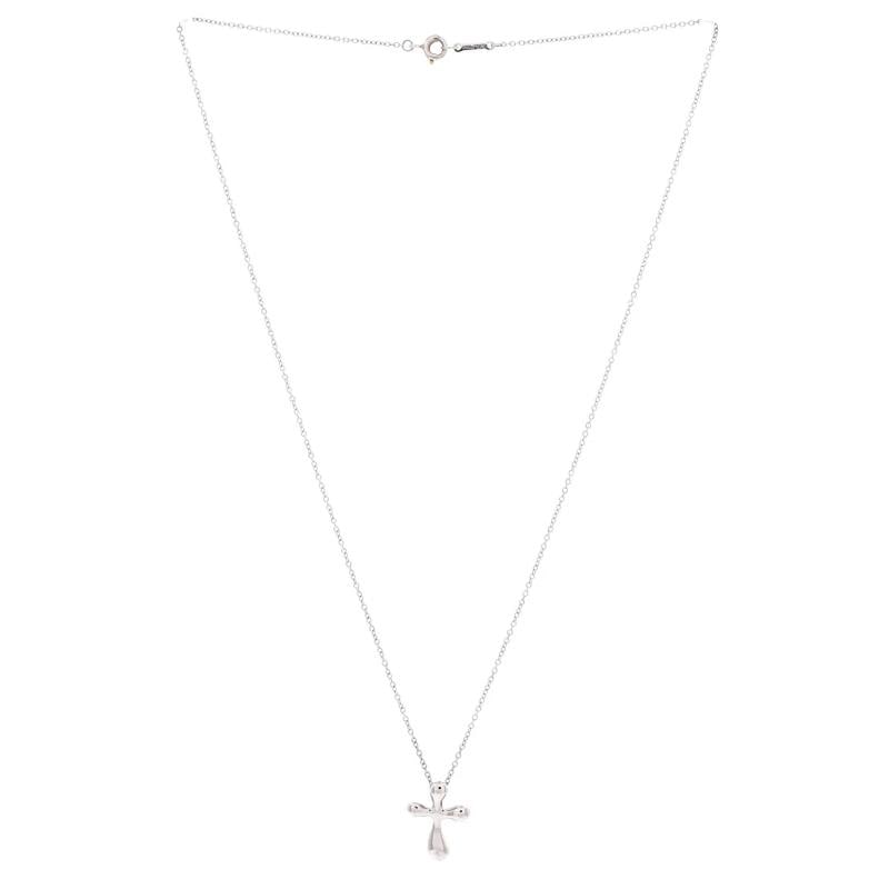 Tiffany & Co. Elsa Peretti Cross Pendant Necklace Platinum Small - 2