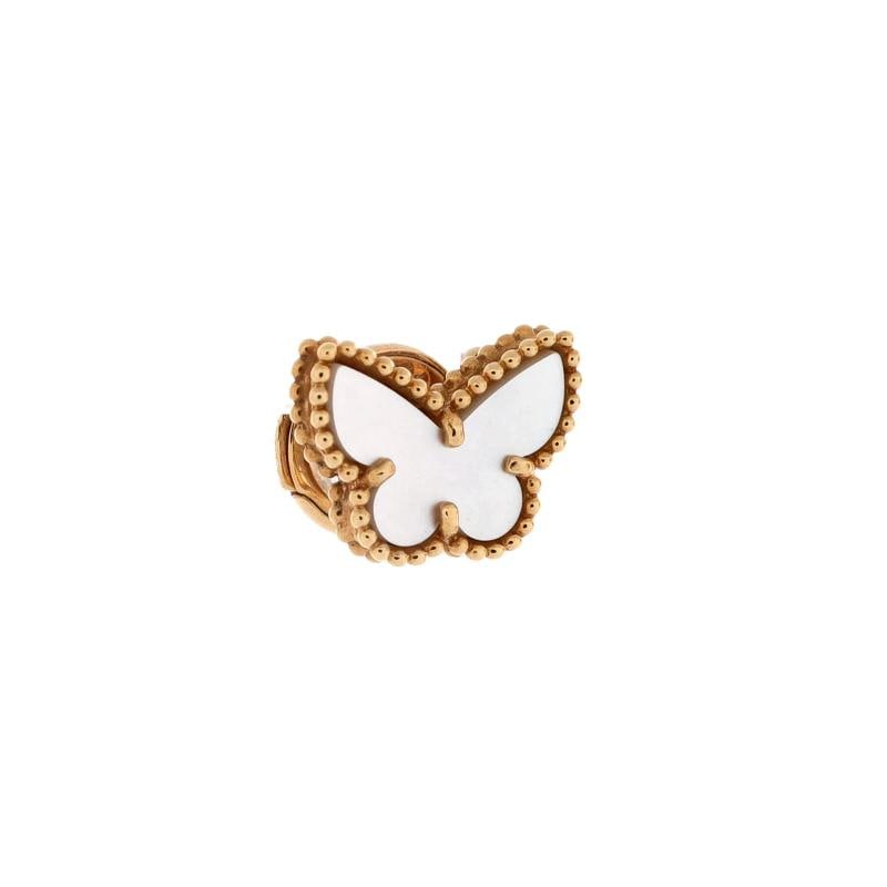 Van Cleef & Arpels Sweet Alhambra Butterfly Stud Earrings 18K Yellow Gold - 2