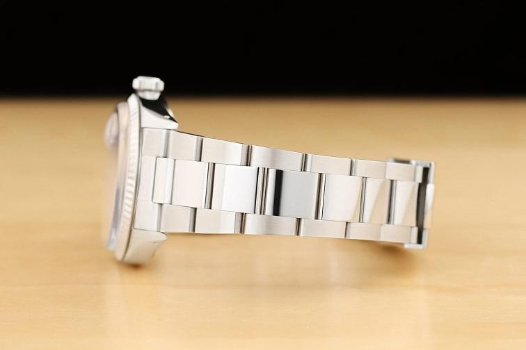 ROLEX MENS DATEJUST 16014 PINK DIAMOND DIAL 18K WHITE GOLD STEEL OYSTER WATCH - 5