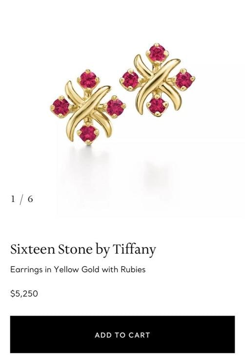 Tiffany & Co Schlumberger Lynn Ruby Earrings In 18k Yellow Gold .30ct - 7
