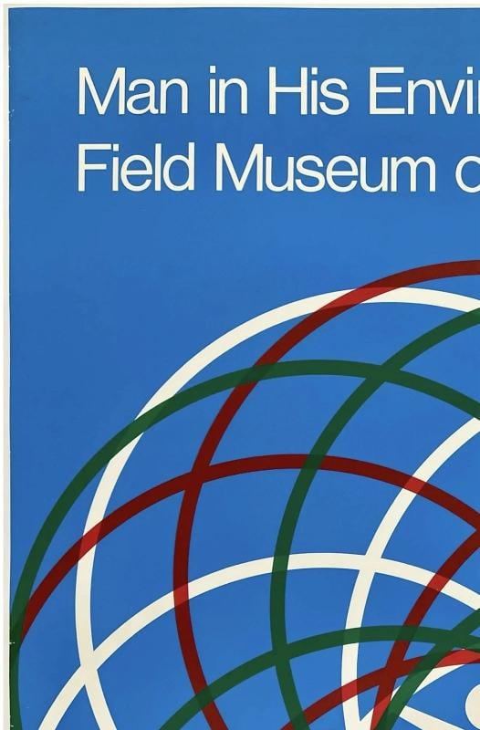 Original Vintage Poster FIELD MUSEUM MAN IN HIS ENVIRONMENT Silkscreen OL RARE - 2