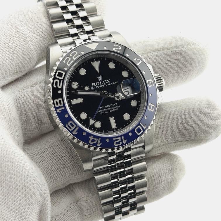 Rolex GMT Master II Batgirl 126710BLNR Black Blue Bezel Steel Jubilee Box Paper - 3