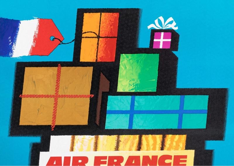 Original Air France Poster, Nathan, Boeing 707, Aviation, Mid Century, 1962 - 3