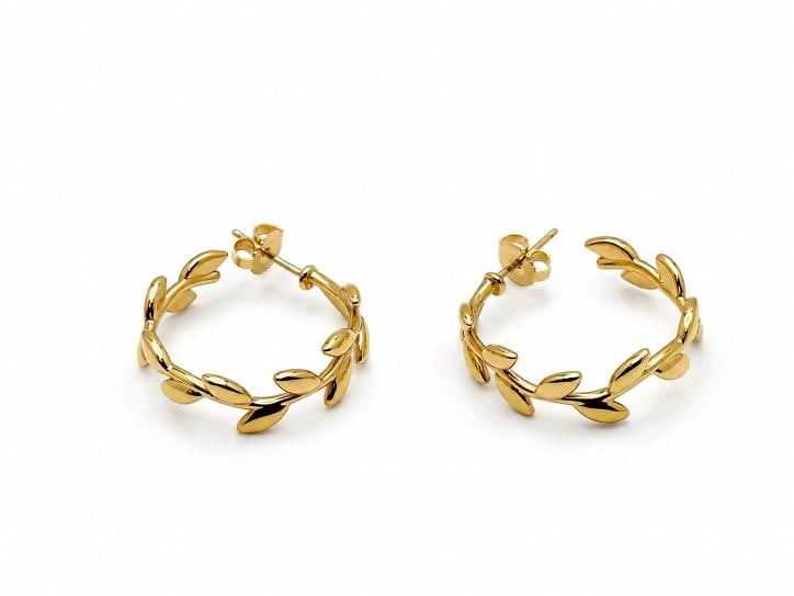 Tiffany & Co. Paloma Picasso Olive Leaf Hoop Earrings 18K Yellow Gold - 5