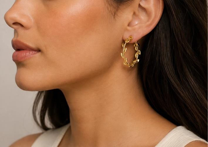 Tiffany & Co. Paloma Picasso Olive Leaf Hoop Earrings 18K Yellow Gold - 6