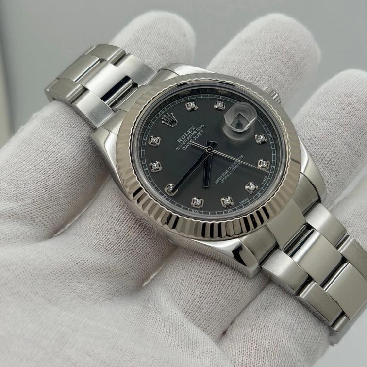 Rolex Datejust II 116334 41mm Rhodium Diamond Dial Stainless Steel Box Paper - 4