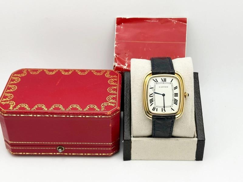 Vintage Cartier Jumbo Gondole 97050 PARIS STAMPED 18K Yellow Gold Box Booklet (1 of 9)