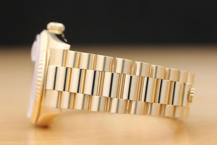 ROLEX MENS DAYDATE 18238 SILVER DIAL 18K YELLOW GOLD PRESIDENT DOUBLE QS WATCH - 5