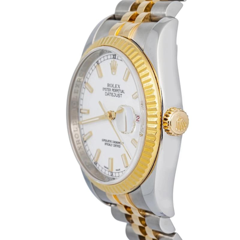 Rolex Datejust 116233 Jubilee 18K Yellow Gold Two Tone White Dial Automatic 36mm - 3