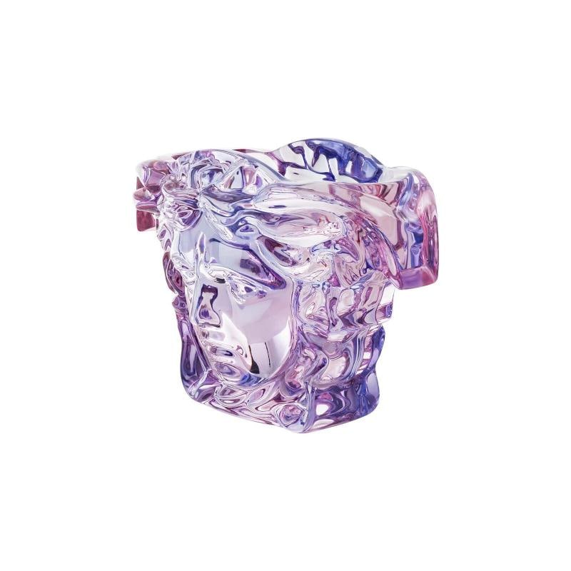 Versace Rosenthal Medusa Grande Vase H. 19 cm (7.48") Pink-Blue, in Crystal - 2