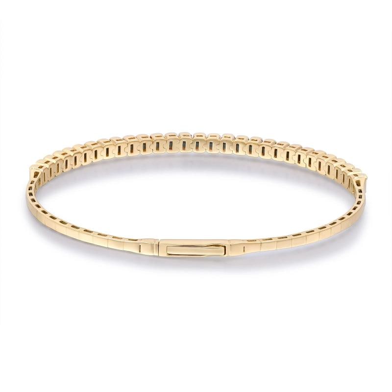 Yellow Gold Sapphire Rainbow Flexible Bangle Bracelet - 3